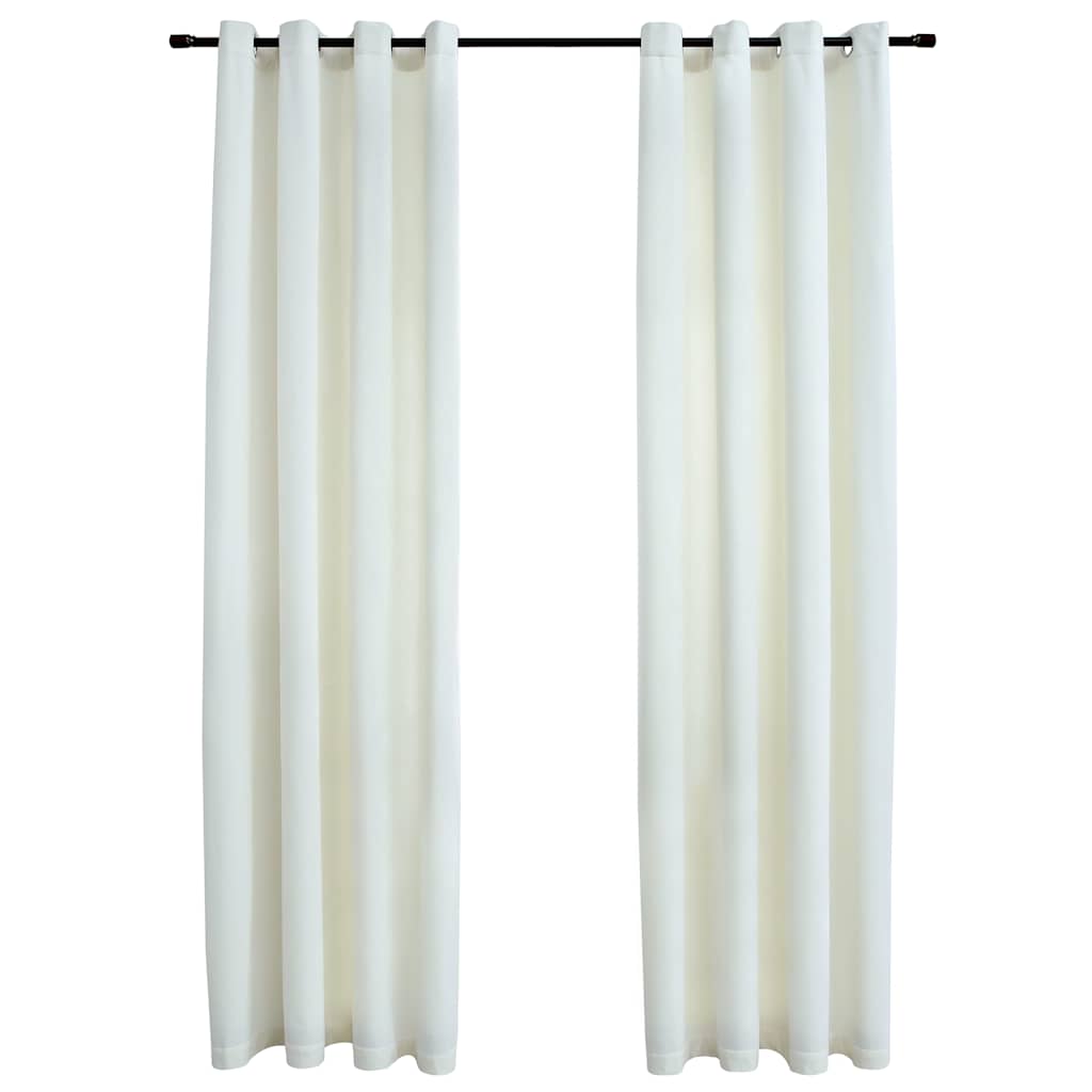 VidaXL Verdunkelungsvorhänge mit Ringen, 2 Stück, 140 x 225 cm, Samtcreme