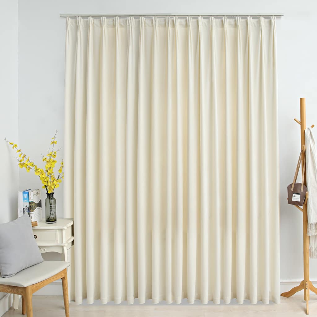 VidaXL Verdunkelungsvorhang mit Haken, 290 x 245 cm, Samtcreme