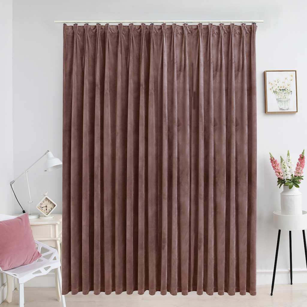 VidaXL Verdunkelungsvorhang mit Haken 290x245 cm Samt Antikrosa