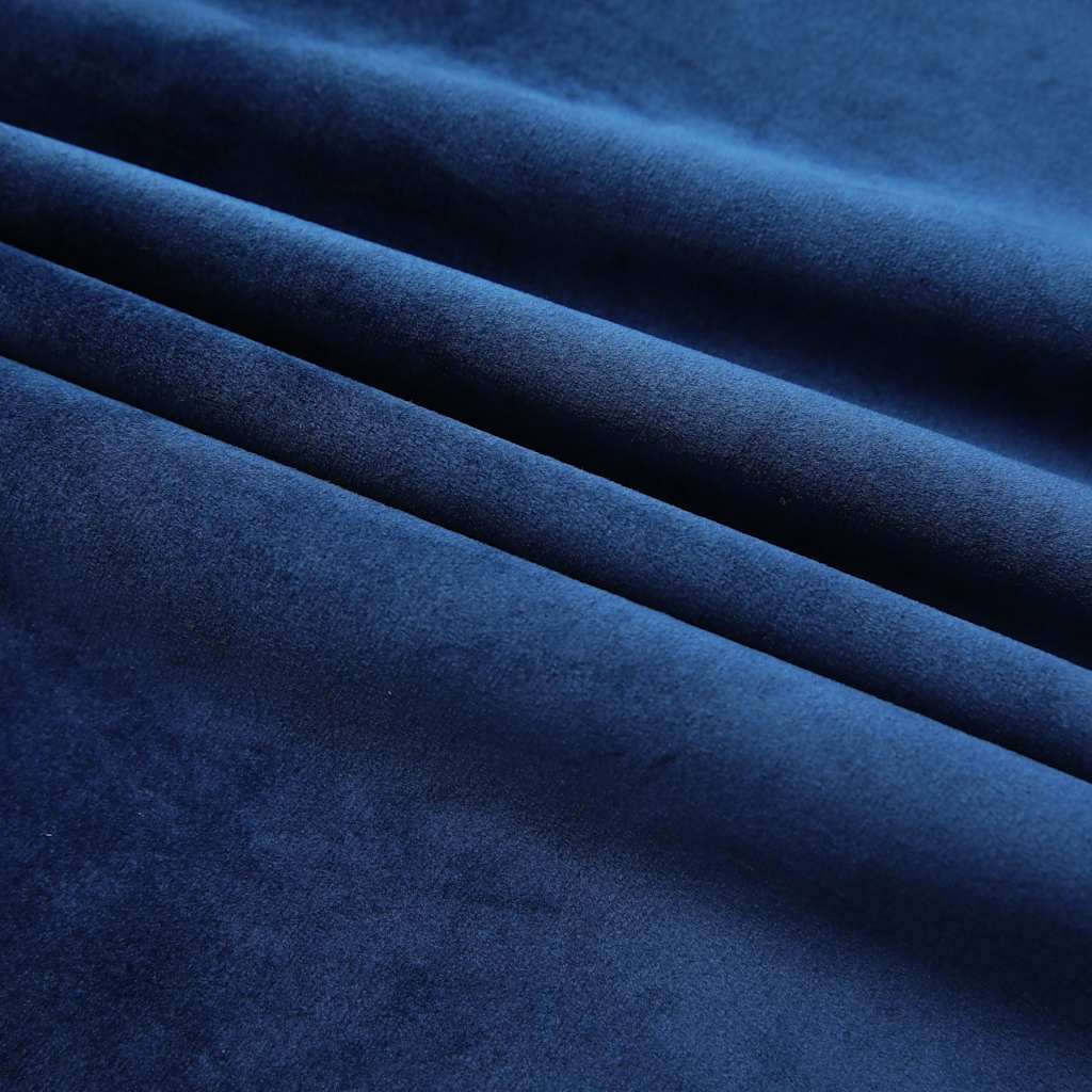 Vidaxl gordijnen verduisterend 2 st met haken 140x175 cm fluweel blauw