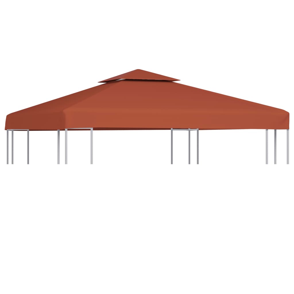 VidaXL Pavillondach, 2-stufig, 310 g/m², 3 x 3 m, Terrakotta