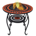 VIDAXL FIRE TABELLE MOSAIC 68 cm Keramik Terrakotta - geliert und weiß