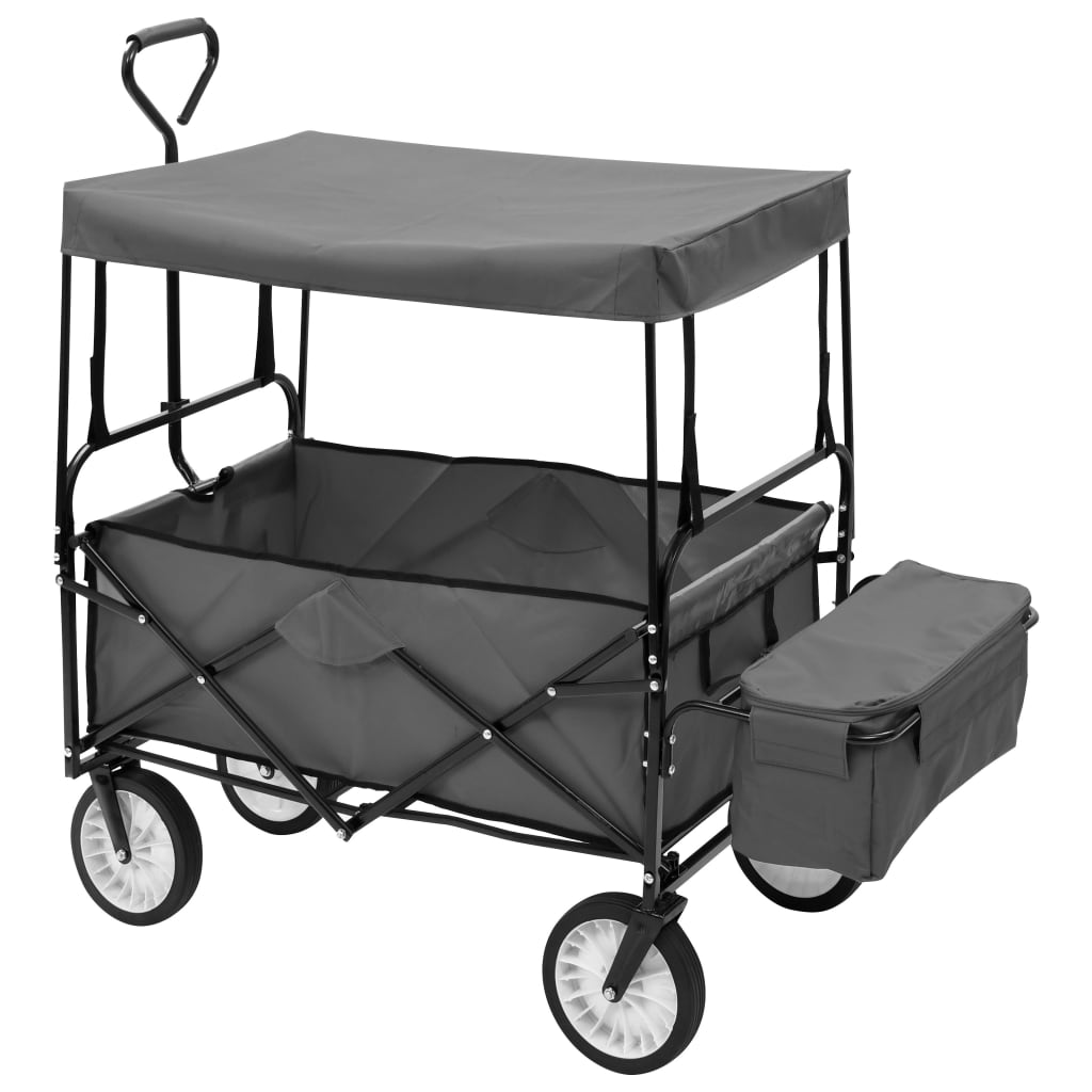 Vidaxl Handwagen mit Markisen und Markise - Stahlgrau