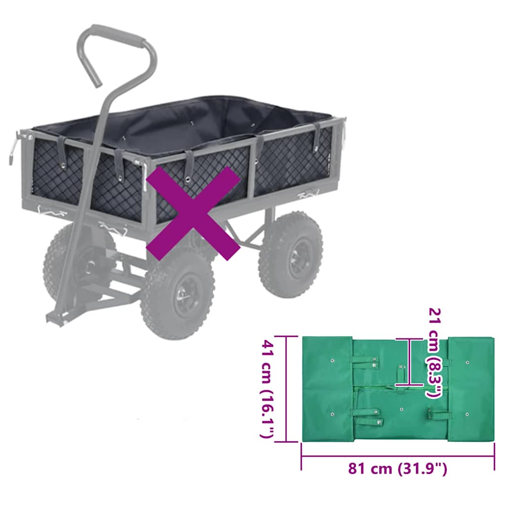 Vidaxl tuinwagenvoering stof groen