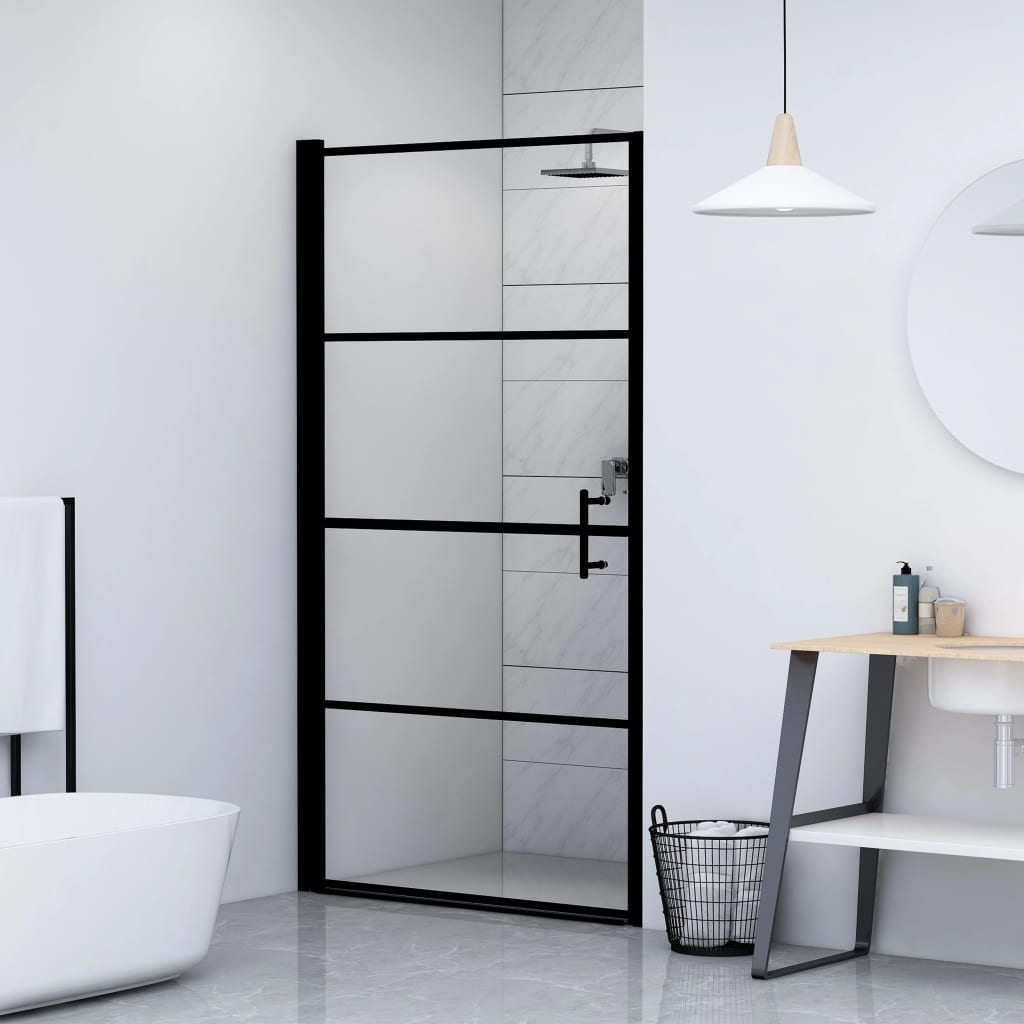 VIDAXL -Duster 81x195 cm gehärtetes schwarzes Glas