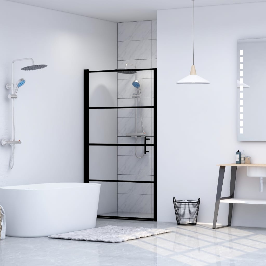 VIDAXL -Duster 81x195 cm gehärtetes schwarzes Glas