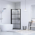 VIDAXL - Duschtür 91x195 cm gehärtetes schwarzes Glas
