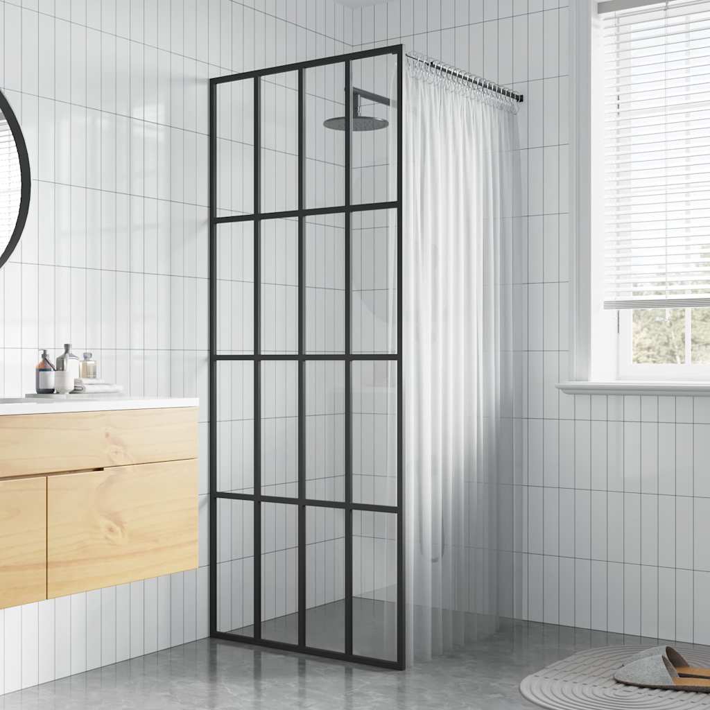 VidaXL Walk-in Duschwand 90x195 cm transparentes Temperaturglas