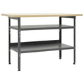 VidaXL Werkbank 120x60x85 cm Stahlgrau