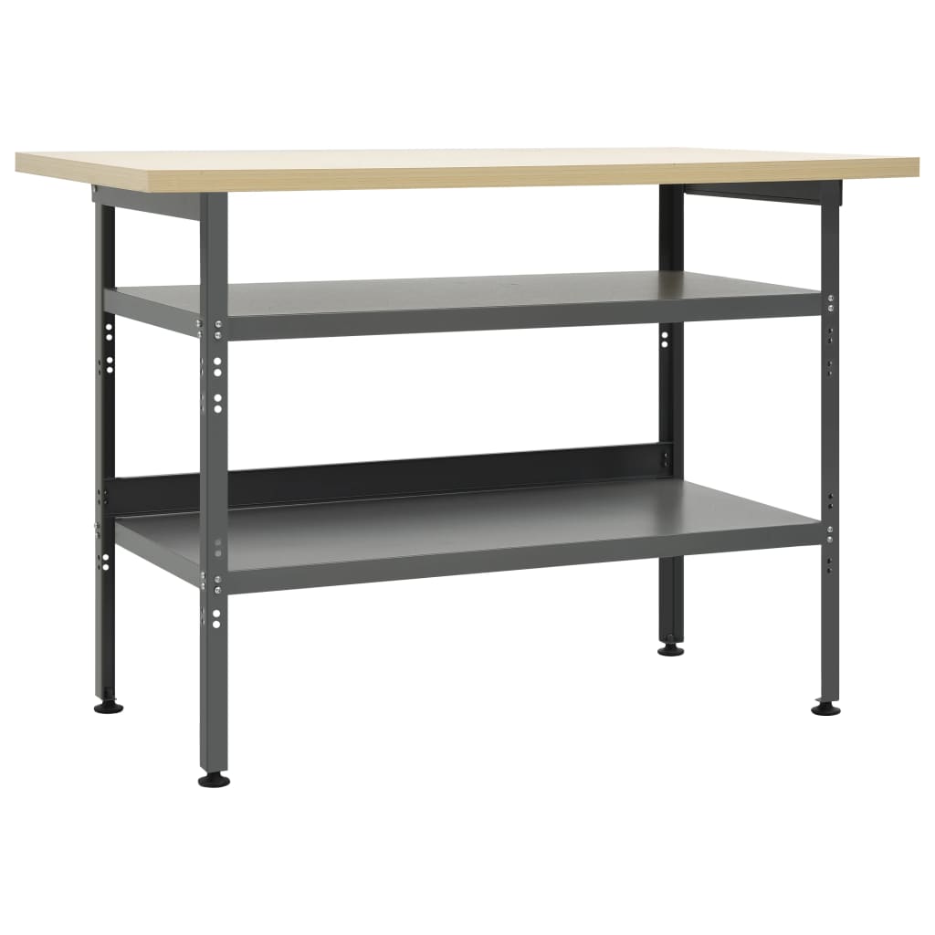 VidaXL Werkbank 120x60x85 cm Stahlgrau