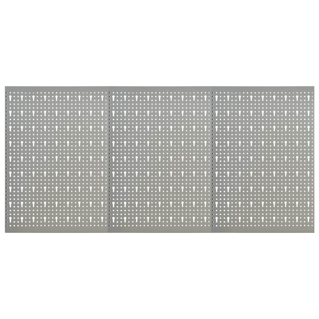 Vidaxl gaatjespaneel wandgemonteerd 3 st 40x58 cm staal