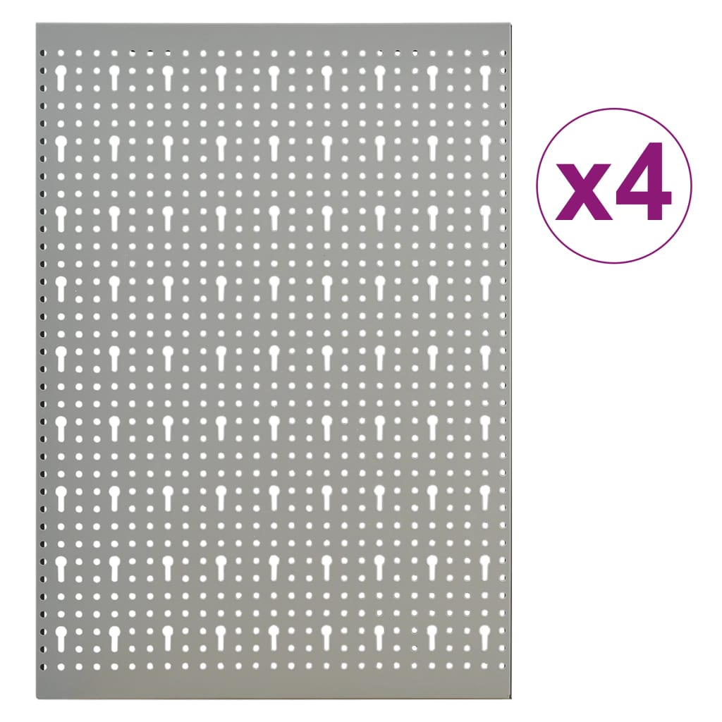 VidaXL Lochbleche zur Wandmontage, 4 Stück, 40 x 58 cm, Stahl