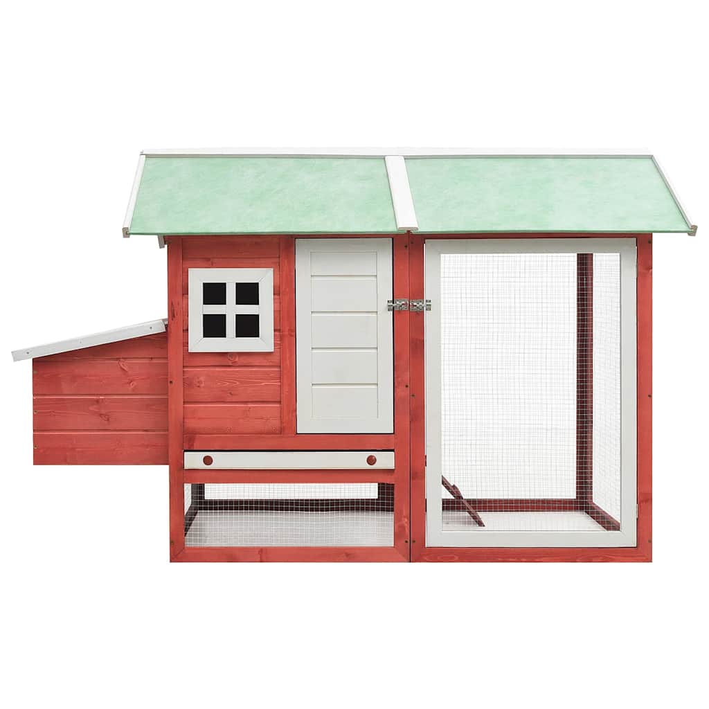 Vidaxl kippenhok 170x81x110 cm massief grenen- en vurenhout rood