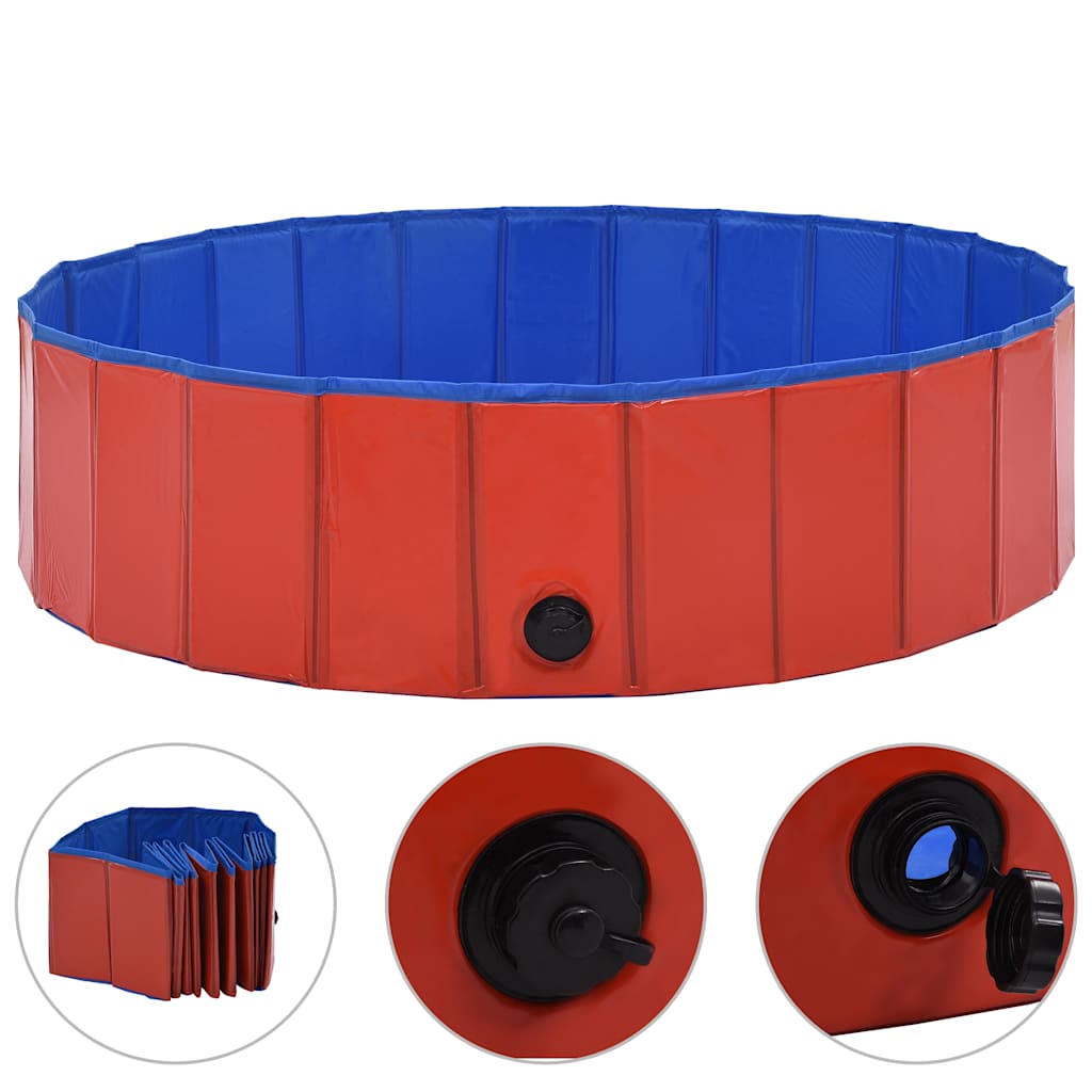VidaXL Faltbarer Hundepool 120x30 cm PVC Rot