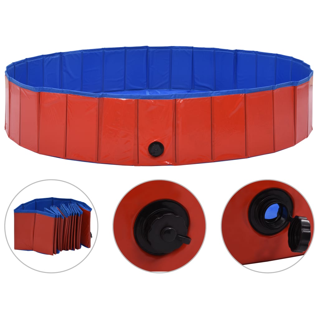 VidaXL Faltbarer Hundepool 160x30 cm PVC Rot