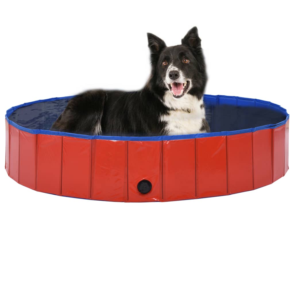 VidaXL Faltbarer Hundepool 160x30 cm PVC Rot