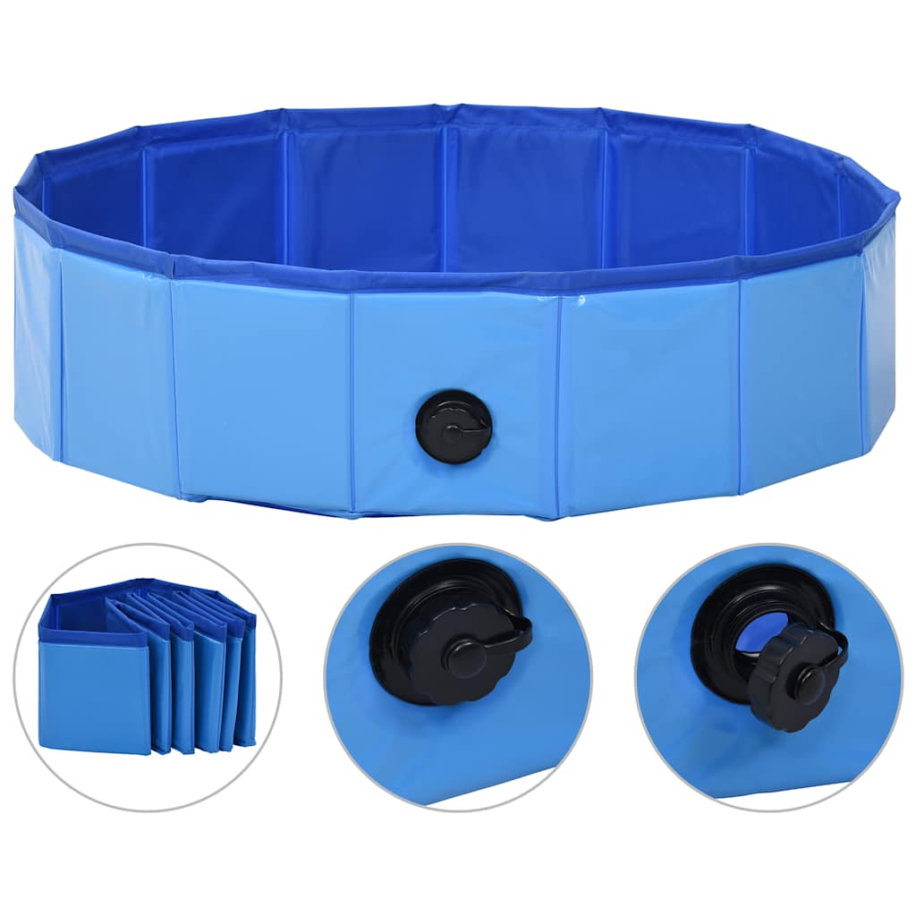 VidaXL Faltbarer Hundepool 80x20 cm PVC Blau