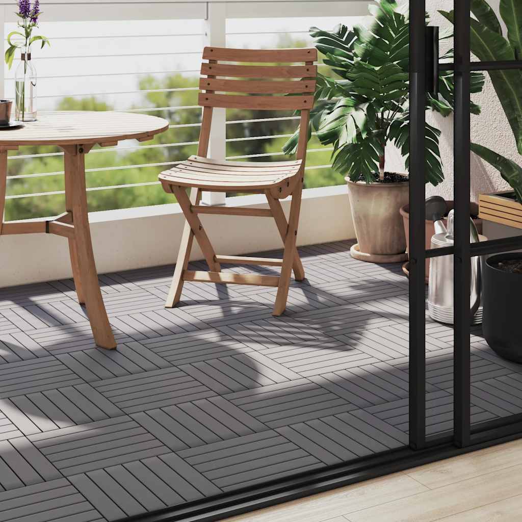 Vidaxl terrastegels 10 st 30x30 cm massief acaciahout greywash