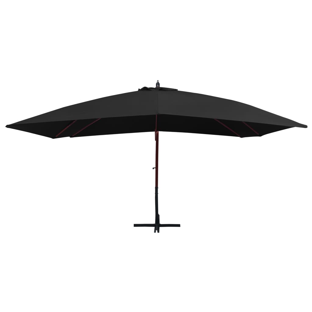 VidaXL Sonnenschirm mit Holzstange 400x300 cm schwarz