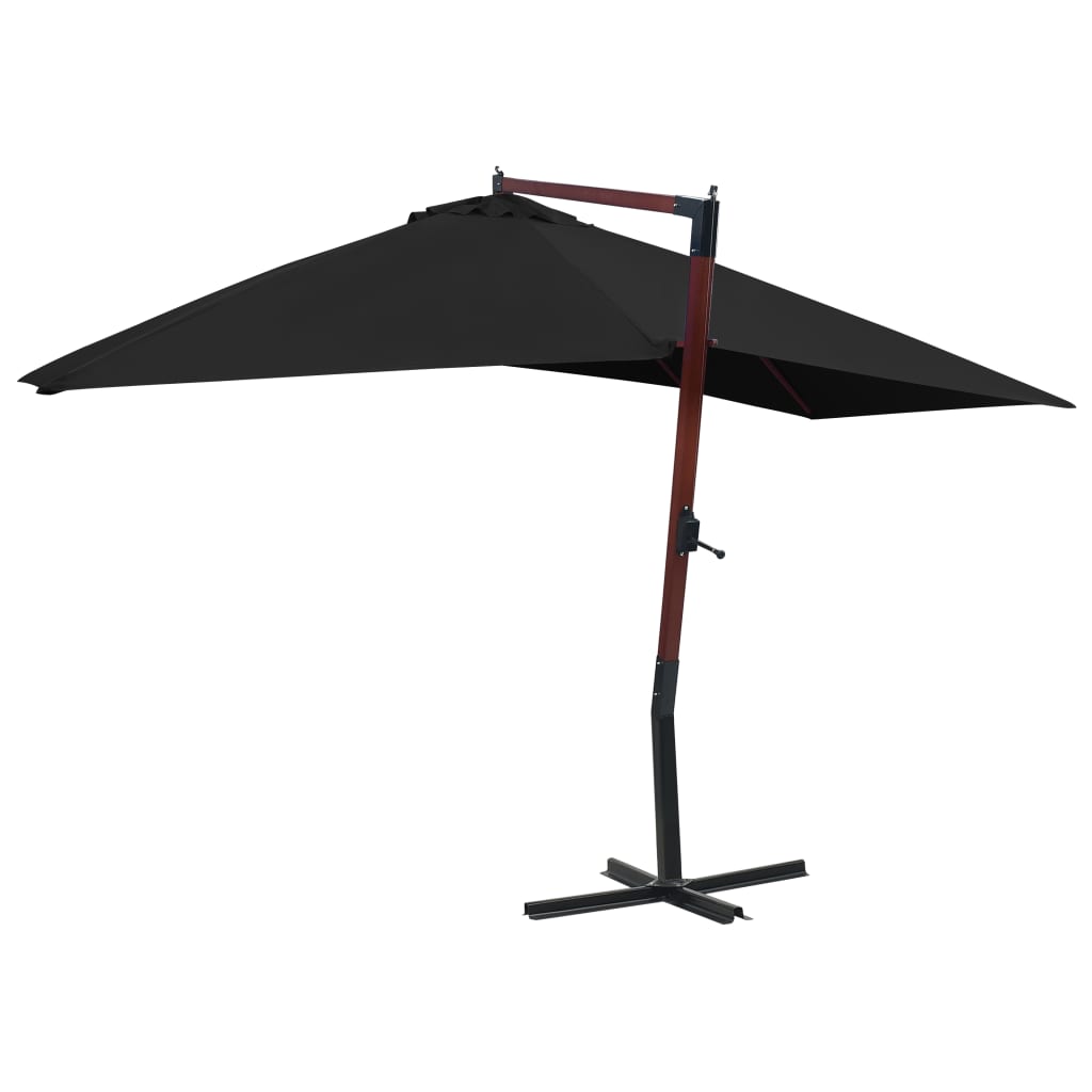 VidaXL Sonnenschirm mit Holzstange 400x300 cm schwarz