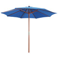 VidaXL - Sonnenschirm mit Holzstangen 300x258 cm Blau