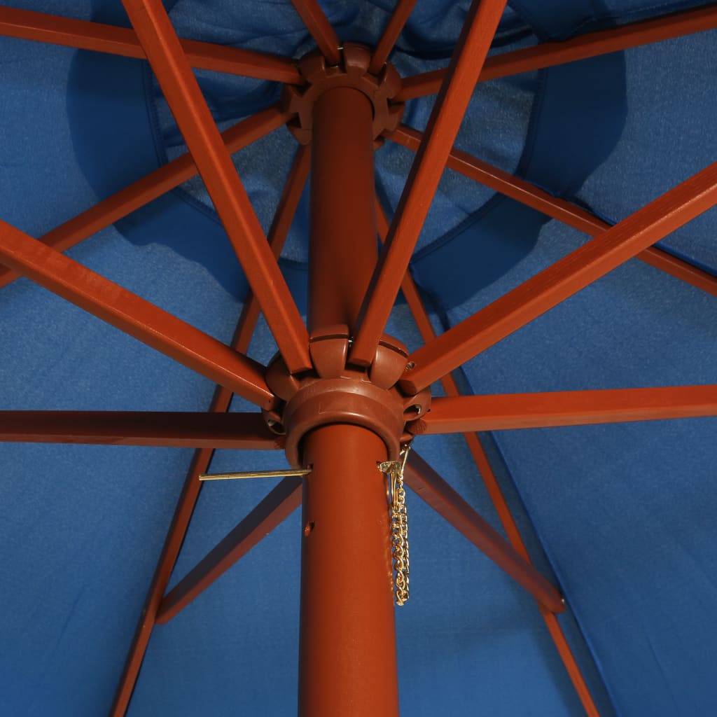 VidaXL - Sonnenschirm mit Holzstangen 300x258 cm Blau