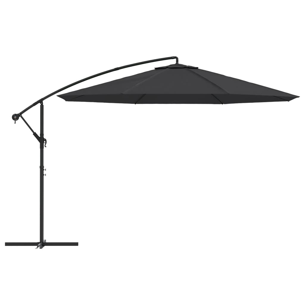Vidaxl zweefparasol met aluminium paal 350 cm zwart