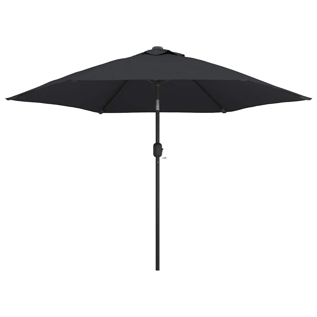 Vidaxl -Sonnenschirm mit LED -Beleuchtung und Stahlpol 300 cm schwarz