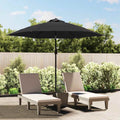 Vidaxl -Sonnenschirm mit LED -Beleuchtung und Stahlpol 300 cm schwarz