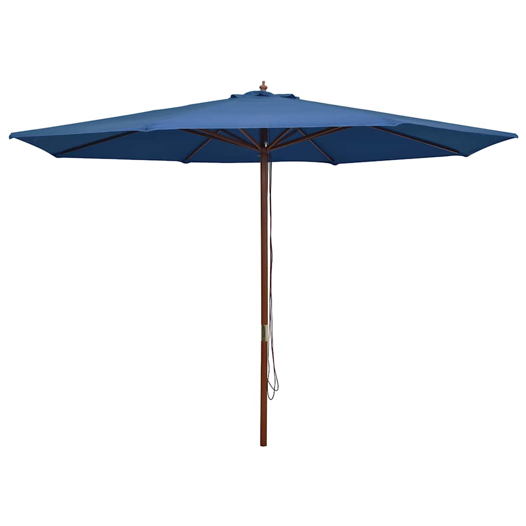 Vidaxl - Sonnenschirm mit Holzstange 350 cm blau