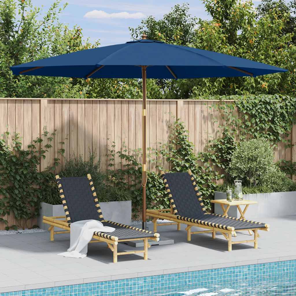 Vidaxl - Sonnenschirm mit Holzstange 350 cm blau