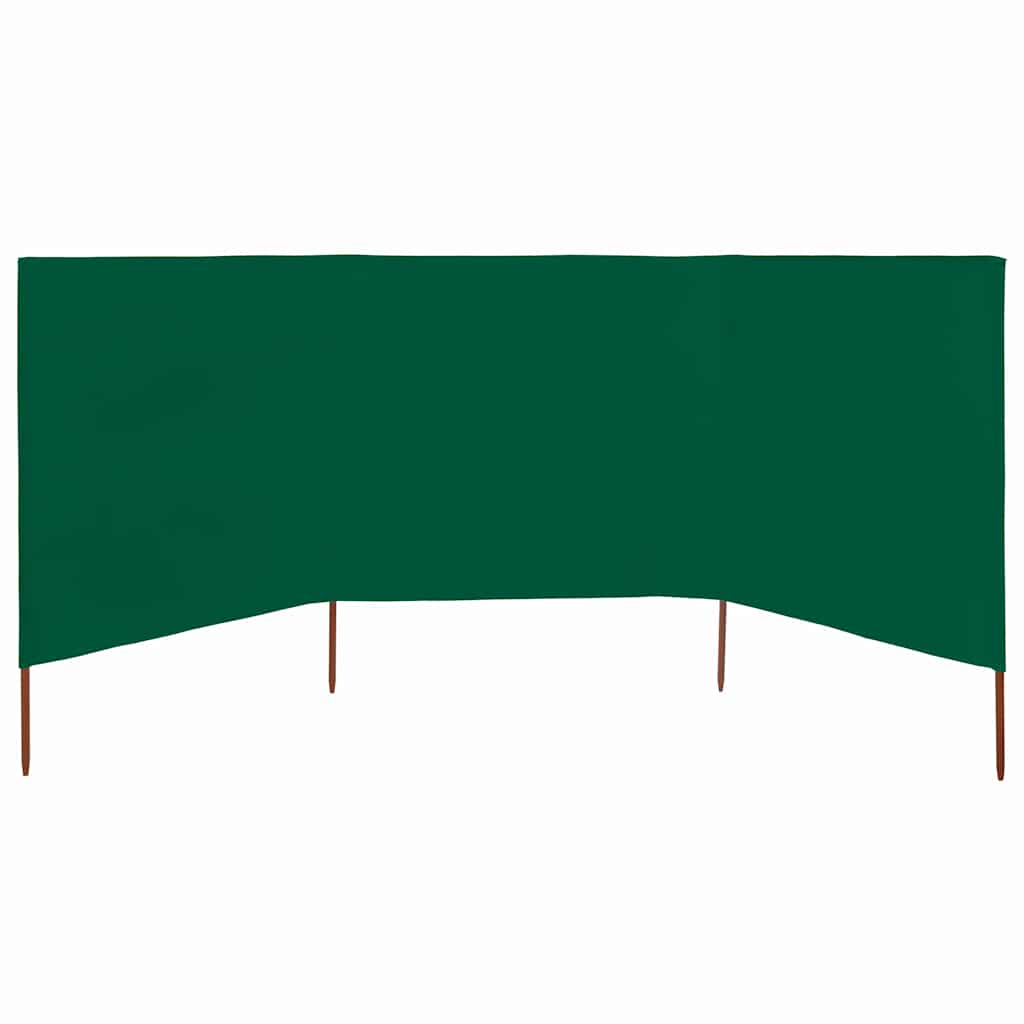 VidaXL Windschutzscheibe, 3-teilig, 400 x 80 cm, Stoff, Grün