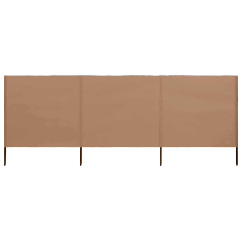 Vidaxl windscherm 3-panelen 400x80 cm stof taupe