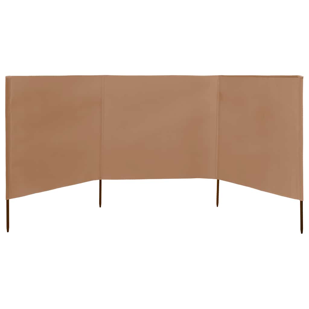 Vidaxl windscherm 3-panelen 400x80 cm stof taupe
