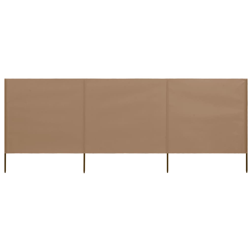 VidaXL Windschutzscheibe, 3-teilig, 400 x 160 cm, Stoff, Taupe