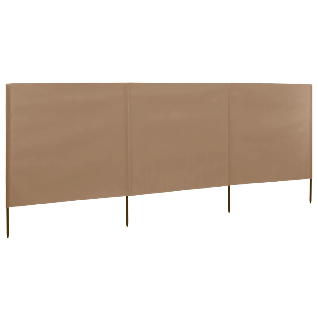 VidaXL Windschutzscheibe, 3-teilig, 400 x 160 cm, Stoff, Taupe
