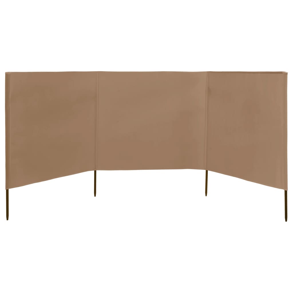 VidaXL Windschutzscheibe, 3-teilig, 400 x 160 cm, Stoff, Taupe