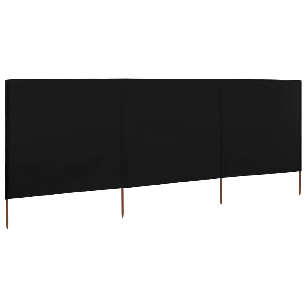 Vidaxl windscherm 3-panelen 400x160 cm stof zwart