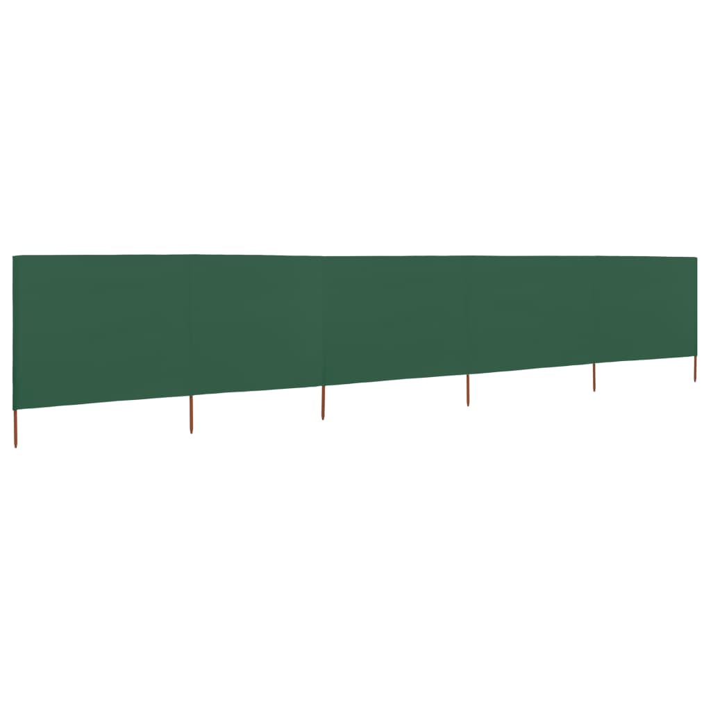 VidaXL Windschutzscheibe, 5-teilig, 600 x 80 cm, Stoff, Grün