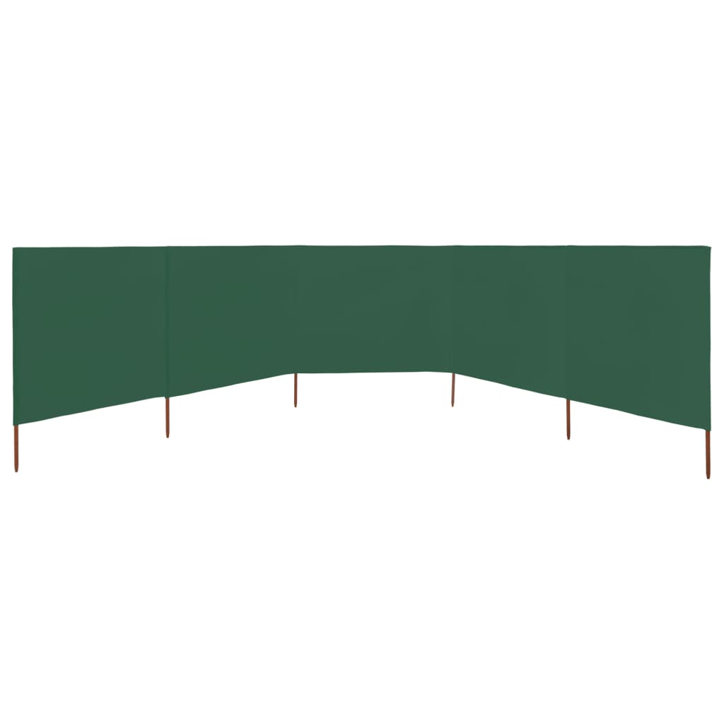 VidaXL Windschutzscheibe, 5-teilig, 600 x 80 cm, Stoff, Grün