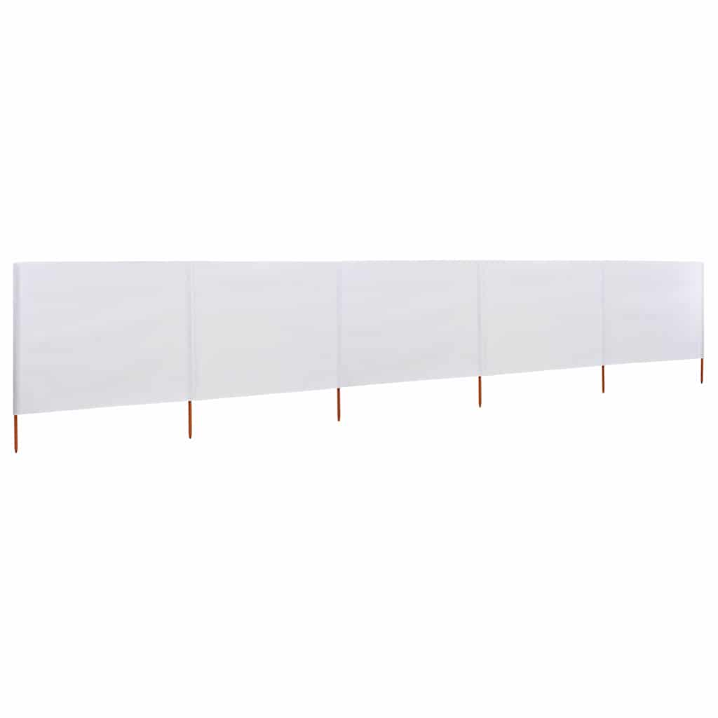 VidaXL Windschutzscheibe, 5-teilig, 600 x 120 cm, Stoff, Sandweiß