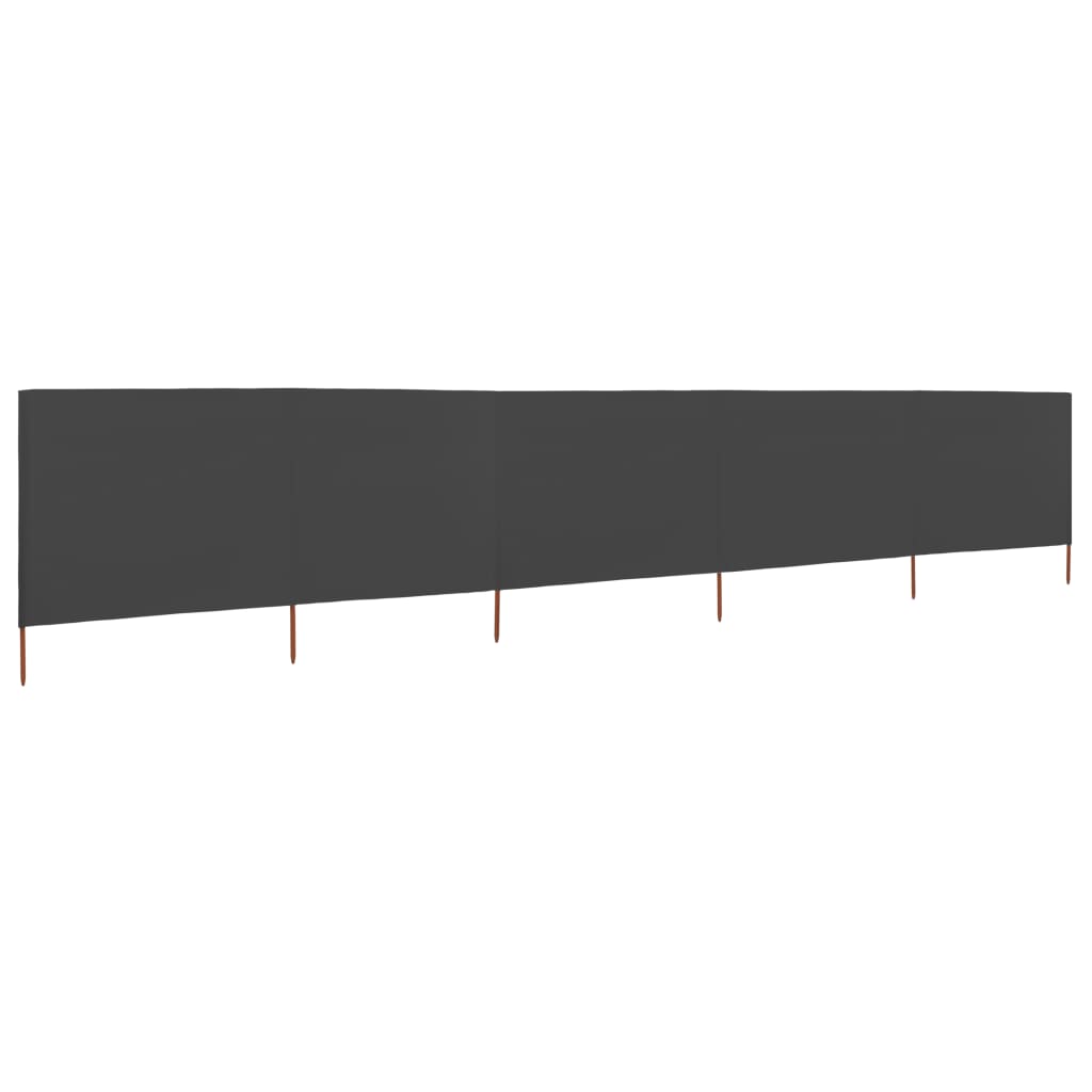 VidaXL Windschutzscheibe, 5-teilig, 600 x 120 cm, Stoff, Anthrazit