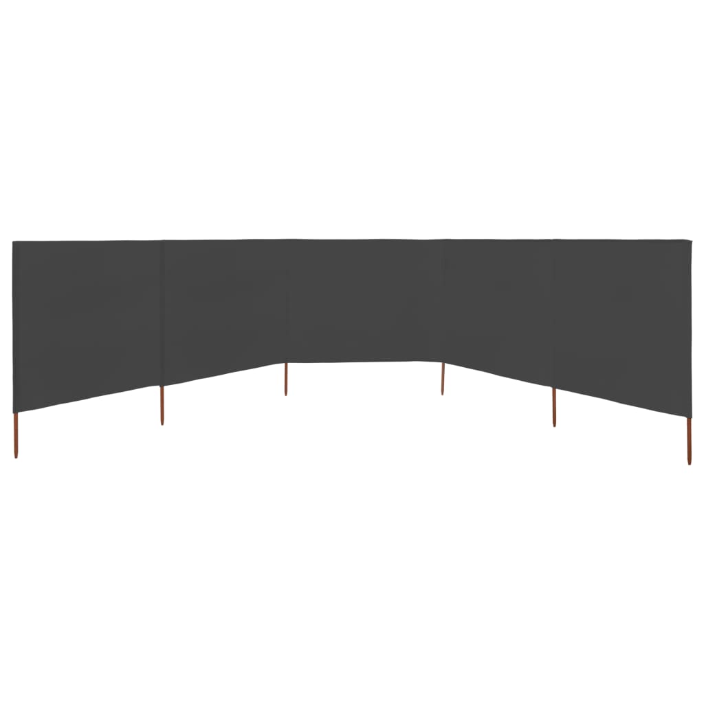 VidaXL Windschutzscheibe, 5-teilig, 600 x 120 cm, Stoff, Anthrazit
