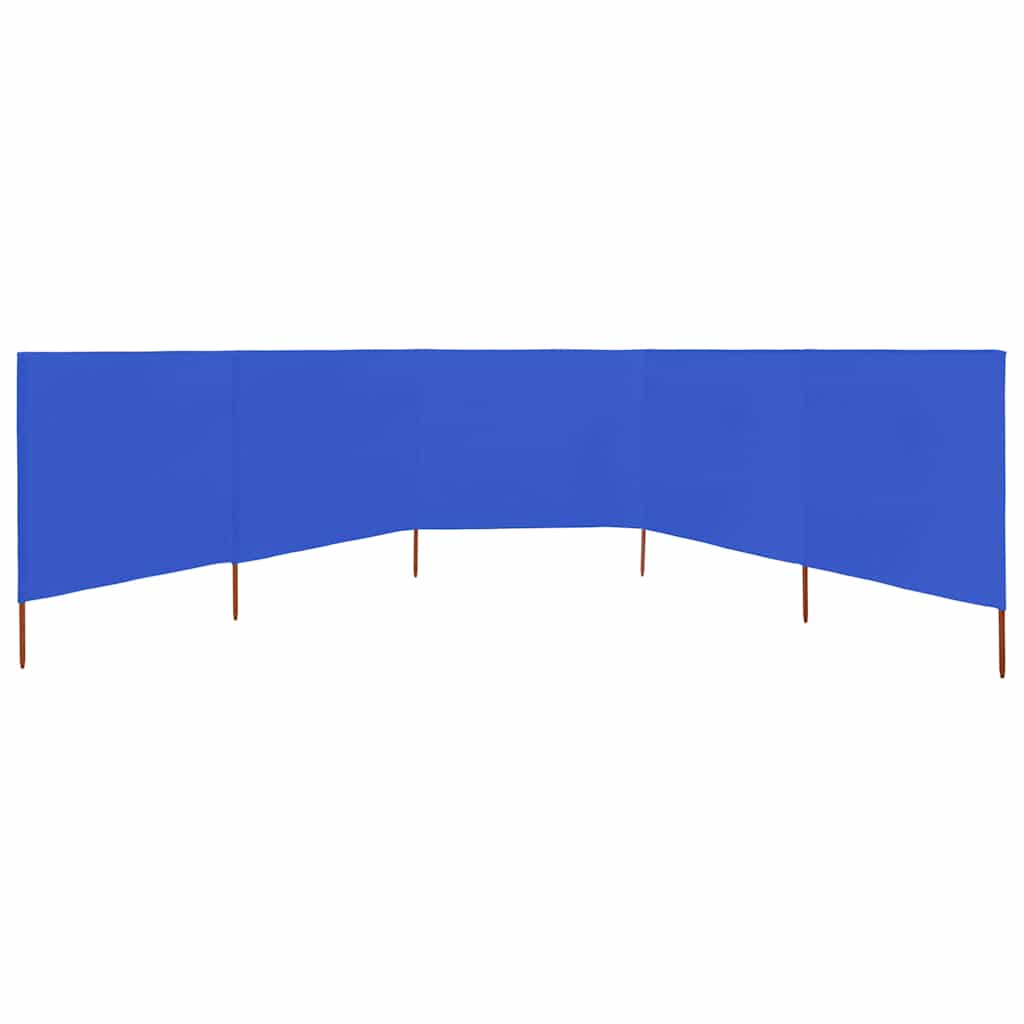 VidaXL Windschutzscheibe, 5-teilig, 600 x 120 cm, Stoff, Azurblau