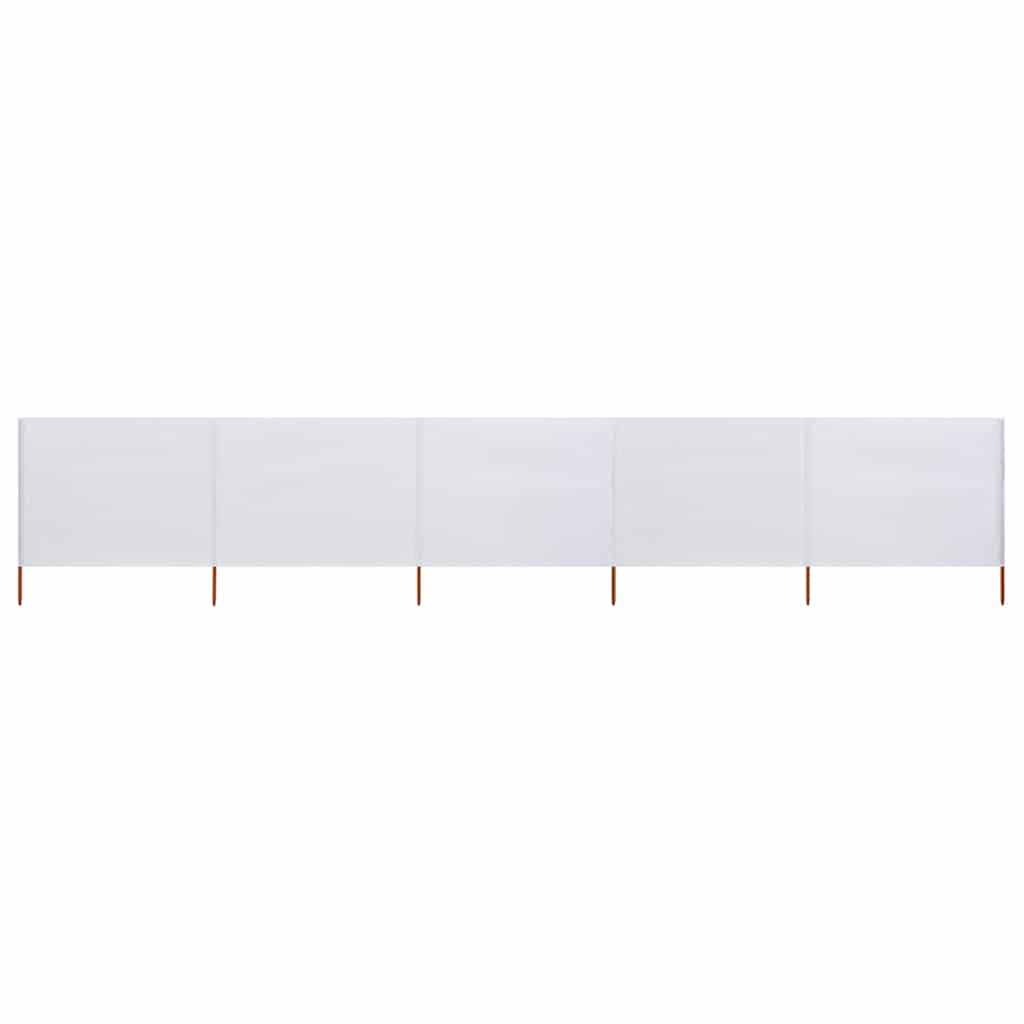 Vidaxl windscherm 5-panelen 600x160 cm stof zandwit