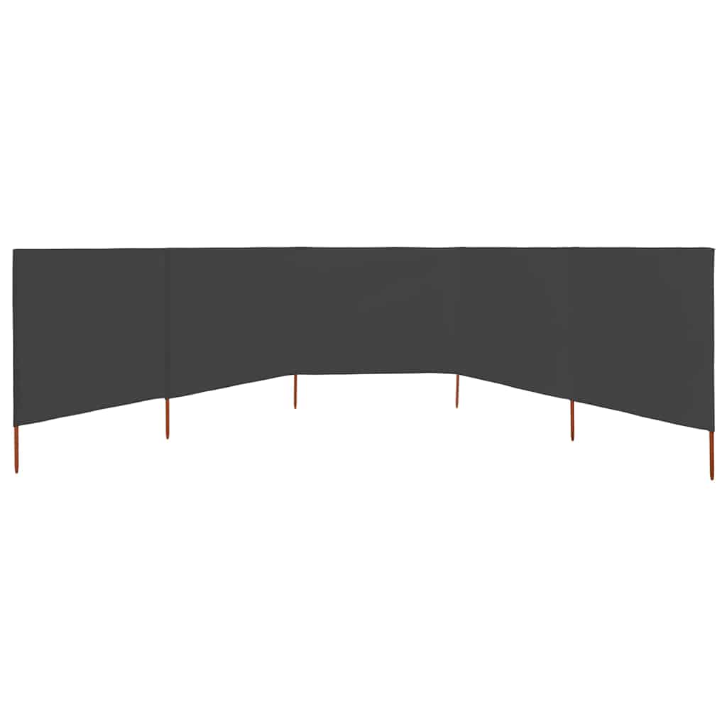 VidaXL Windschutzscheibe, 5-teilig, 600 x 160 cm, Stoff, Anthrazit