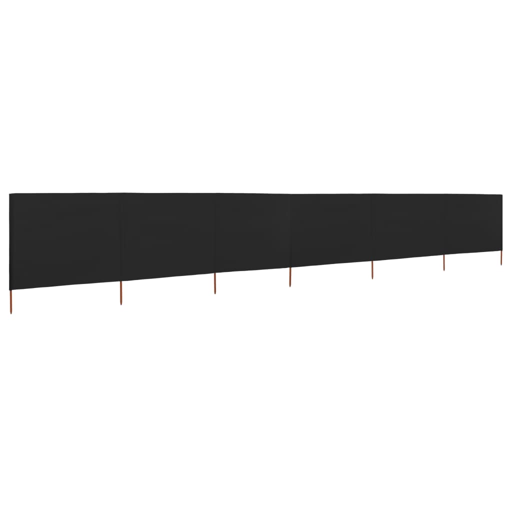 VidaXL Windschutzscheibe, 6-teilig, 800 x 160 cm, Stoff, schwarz