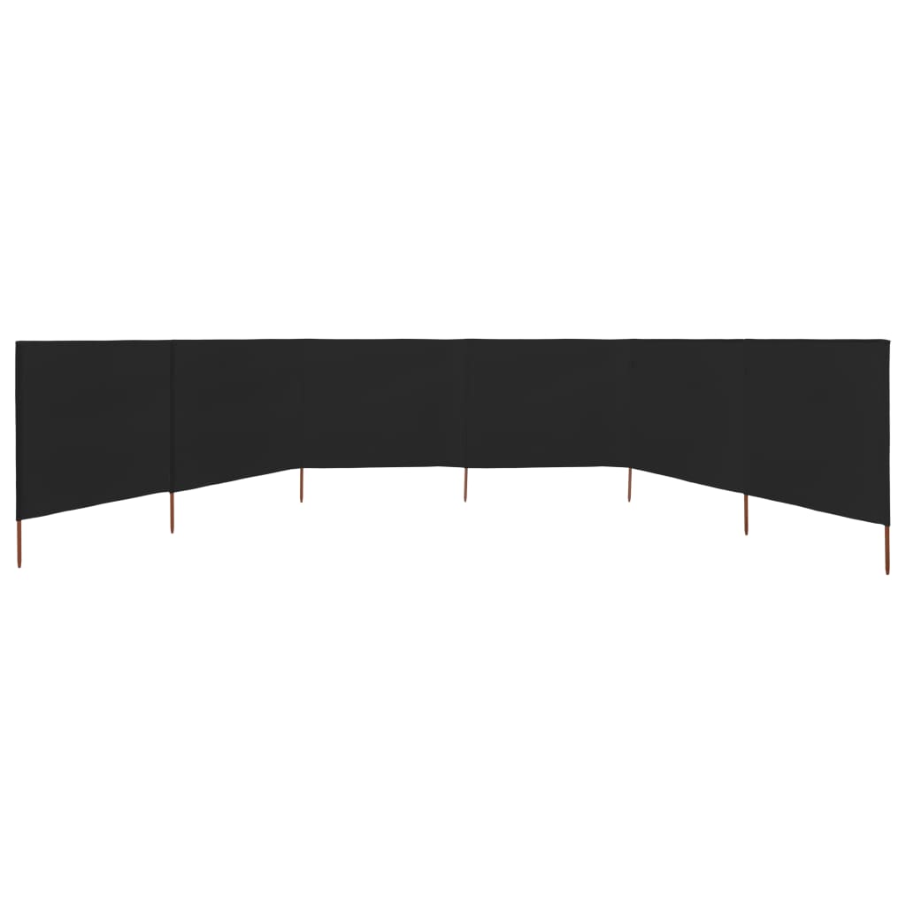 VidaXL Windschutzscheibe, 6-teilig, 800 x 160 cm, Stoff, schwarz