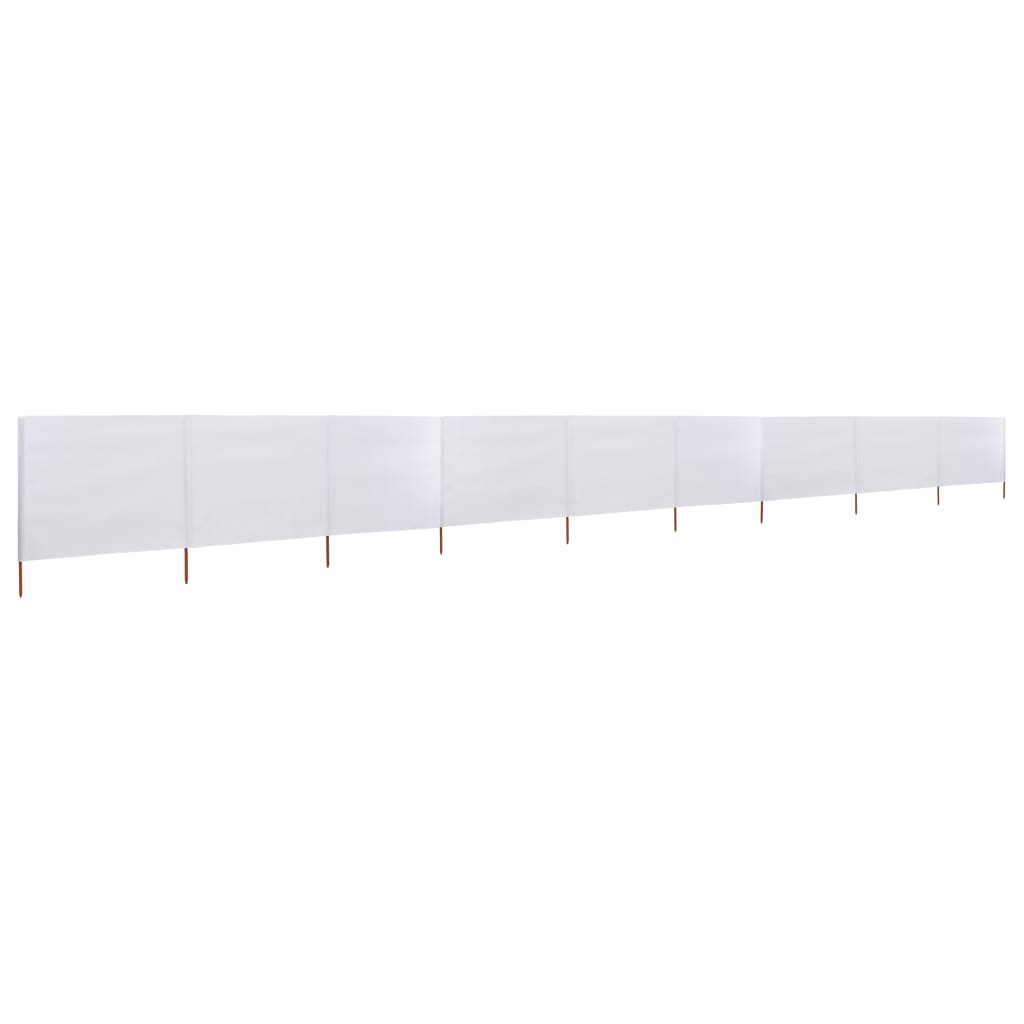 VidaXL Windschutzscheibe, 9-teilig, 1200 x 80 cm, Stoff, Sandweiß