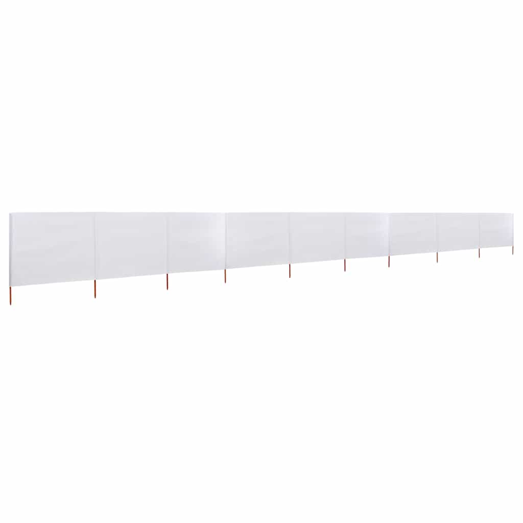 Vidaxl windscherm 9-panelen 1200x80 cm stof zandwit